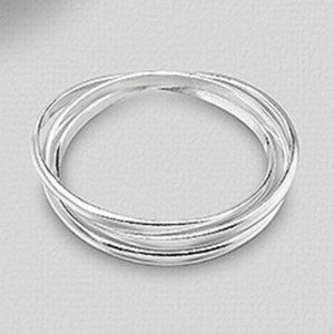 925 Sterling Silver Interwoven Triple Band Ring NEW Ring Size 9